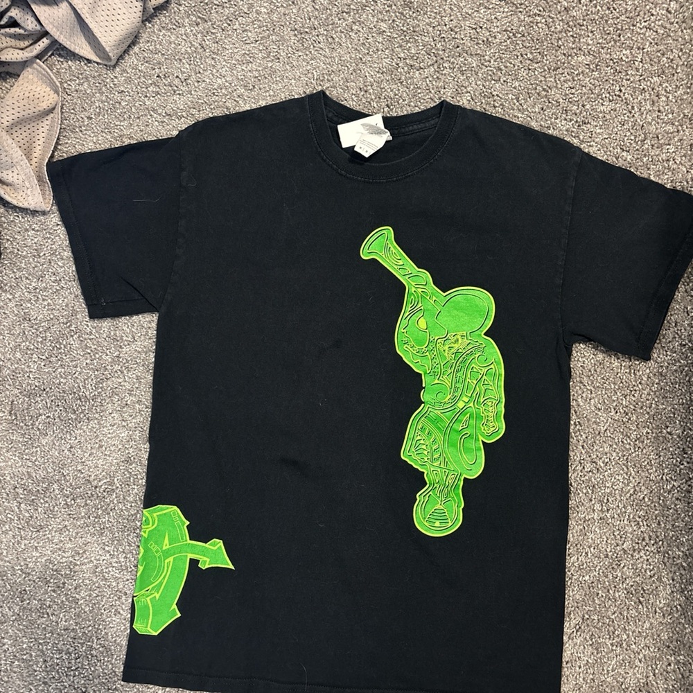 Black T-Shirt with Green Graphic